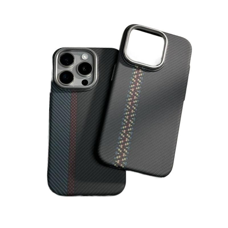 BB PC MagSafe Case for iPhone 12 with Drop Protection and Anti-Fingerprint plus Shockproof plus Strong Magnetic plus Kevlar Texture in M Vertical Stripe - Image 3