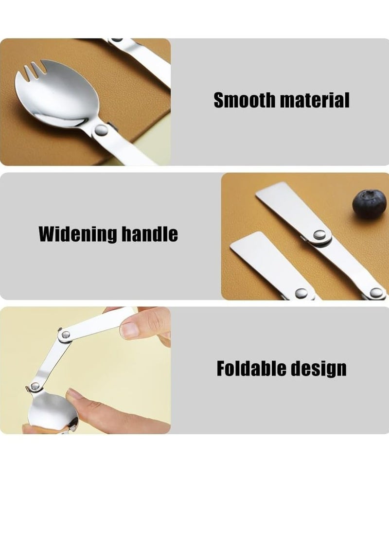 3PCS Folding Stainless Steel Cutlery Set with Storage Boxes for Camping and Travel