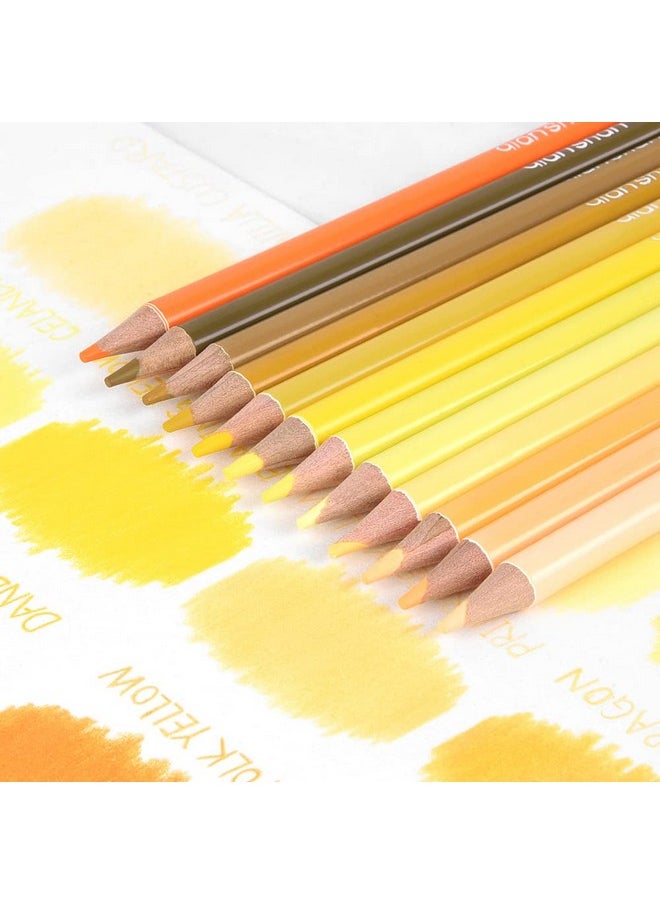 Qianshan qianshan 12 Yellow Colored Pencils Oil Based Pre-sharpened Wooden Colored Pencil Set for Adults Coloring Books Drawing Sketching Art Supplies, No Duplicates  - Image 4