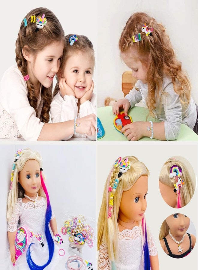 SAIBURAZ 18 inch Doll Hair Accessories for American OG Dolls Hair Brush Rainbown Unicorn Kit Accessories Girl Dolls-Shaped Head Children's Gift（No Doll） - Image 4