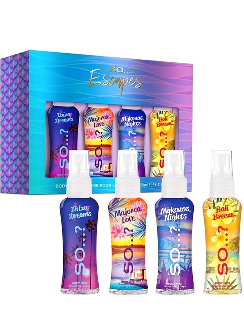 So..? A variety of body sprays from So..? , 4 × 50 ml