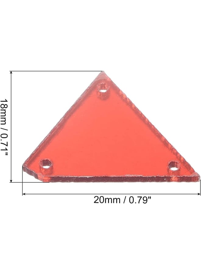 50pcs Sew on Acrylic Irregular Mirror Piece DIY Mirrored Rhinestones Mirror Beads for Evening Dresses Cloth Garment Red 20x18mm - Image 2
