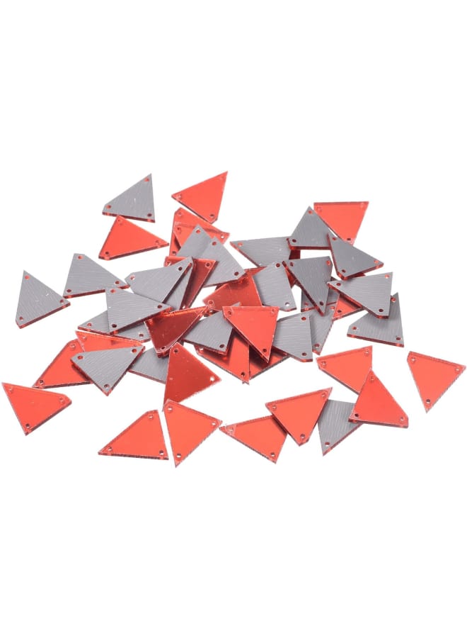 50pcs Sew on Acrylic Irregular Mirror Piece DIY Mirrored Rhinestones Mirror Beads for Evening Dresses Cloth Garment Red 20x18mm - Image 1