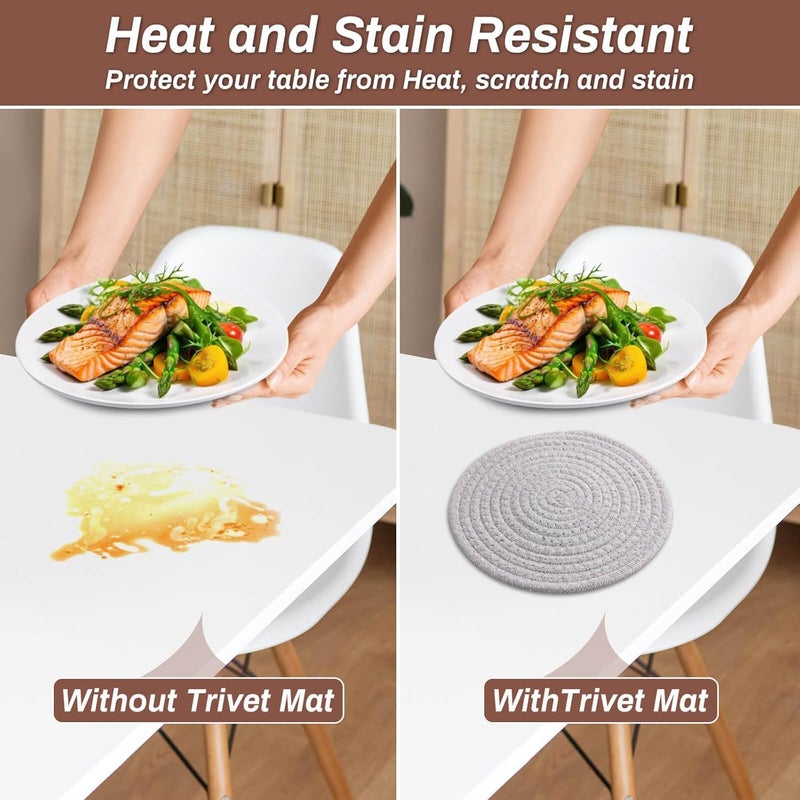 Billbotk 8'' Trivets Hot Dishes, Hot pots and Pans, 6 Heat Resistant Hot Pads, Pot Holders Kitchen, Hot Plate Mats Kitchen Countertops, Table, Home Essentials New Home and Farmhouse Decor - Image 5