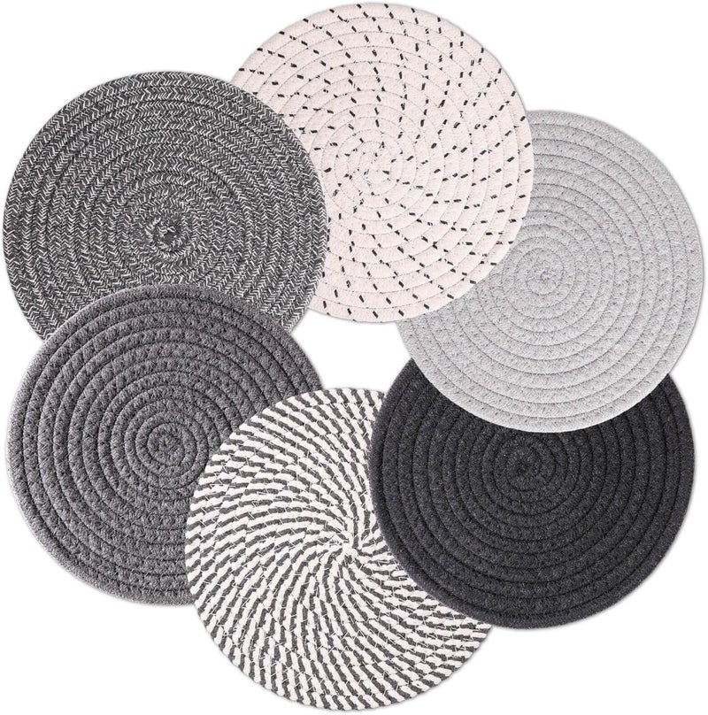 Billbotk 8'' Trivets Hot Dishes, Hot pots and Pans, 6 Heat Resistant Hot Pads, Pot Holders Kitchen, Hot Plate Mats Kitchen Countertops, Table, Home Essentials New Home and Farmhouse Decor - Image 1