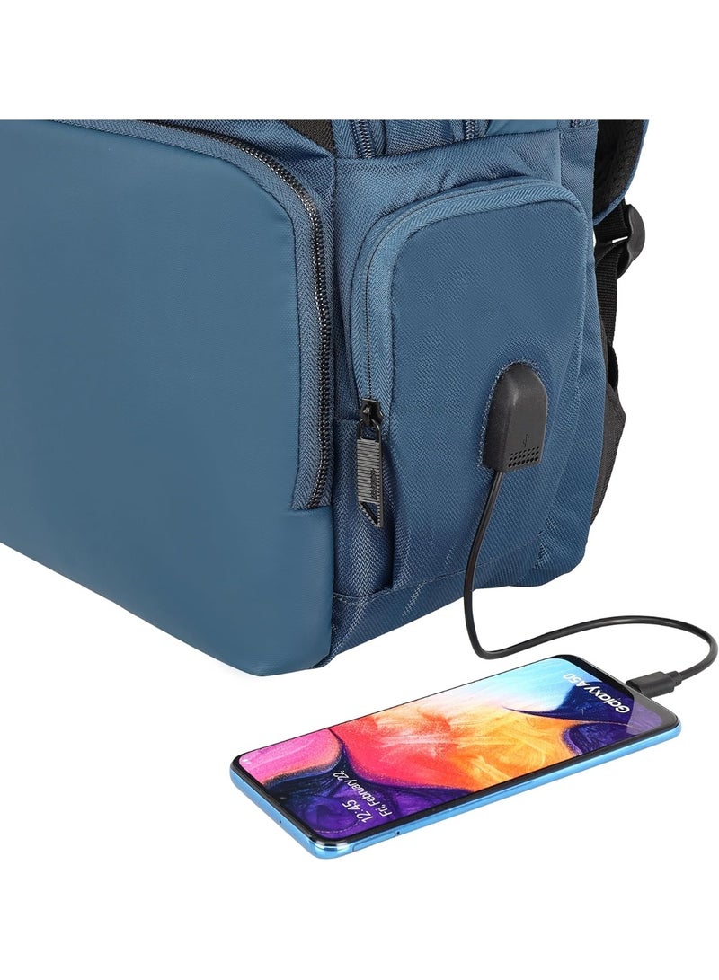 حقيبة ظهر للابتوب American Tourister Segno 2.0 (قابلة للفصل) - سعة 31 لتراً، مادة البوليستر، لون كحلي | تتسع للابتوب بمقاس 15.6 بوصة | نظام تعليق Tractum | منفذ USB | تصميم مريح للظهر والكتفين | حامل زجاجة - ضمان عالمي لمدة عام واحد - Image 2