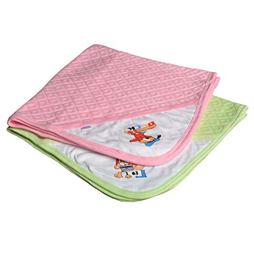 CATCUB Ultra Soft Cotton Baby Hooded Towel Combo - Pack of 2 (Green & Pink) - Image 1