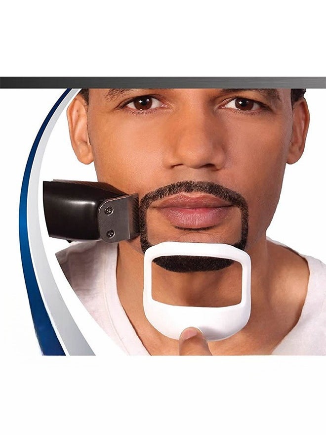 DAREU - Beard Shaping Tool and Grooming Kit for Men – 5-Piece Beard Trimming Template Set for Neckline, Goatee, Mustache, and Full Beard – Semi-Transparent, Ergonomic, Black - Image 1