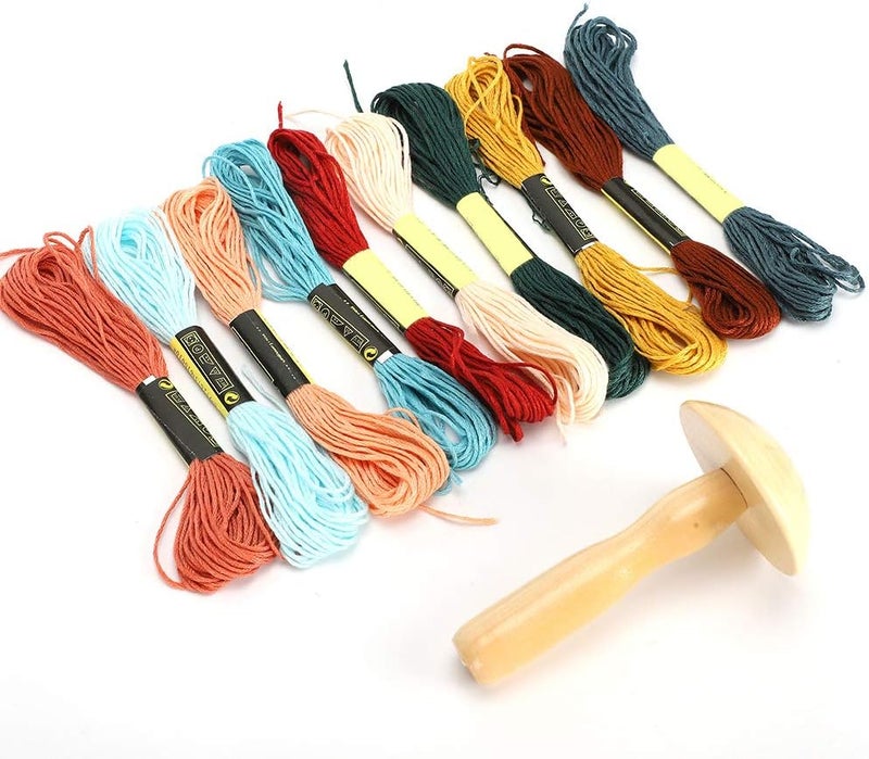 klarako Darning Mushroom, Wooden Mushroom Darner Patching Thread Mending Wool Yarn Supplies Kit for DIY Handicraft Sewing Home and Travel Use - Image 1