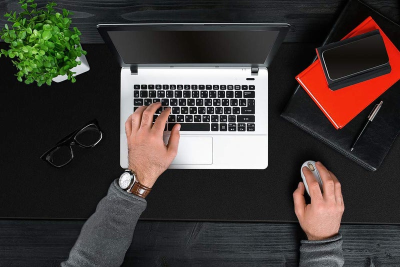 TONOS وسادة ماوس كبيرة - 31x12 بوصة. وسادة ماوس XL مع حواف مخيطة، وسادة ماوس فائقة السلاسة وقاعدة مطاطية غير قابلة للانزلاق، وسادة كاملة للمكتب مقاومة للماء للاعبين، المكتب والمنزل، سوداء - Image 2