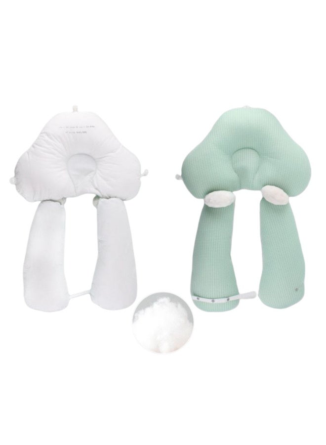GrowMore Premium Baby Head & Body Support Pillow | 2‑Side Breathable Design + Soothing Column - Image 1