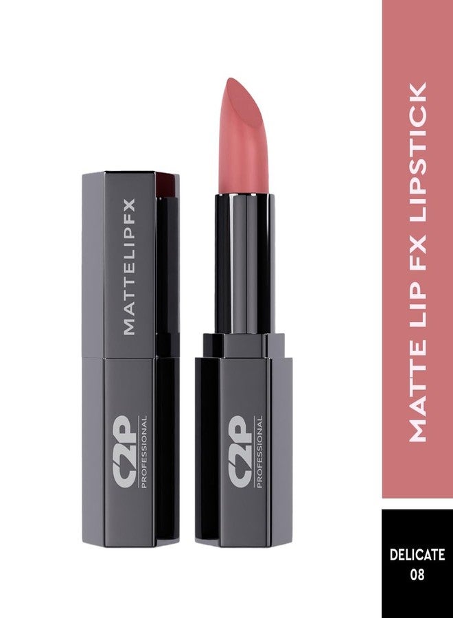 C2P PROFESSIONAL MAKEUP C2P Pro Matte Lip FX Creamy Bullet Lipstick for Women | Long Lasting | Non Transfer | Waterproof & Smudge-Proof | Keeps Lips Moisturized with Vitamin E & Shea Butter - 3.5 gm, Delicate 08 - Image 2