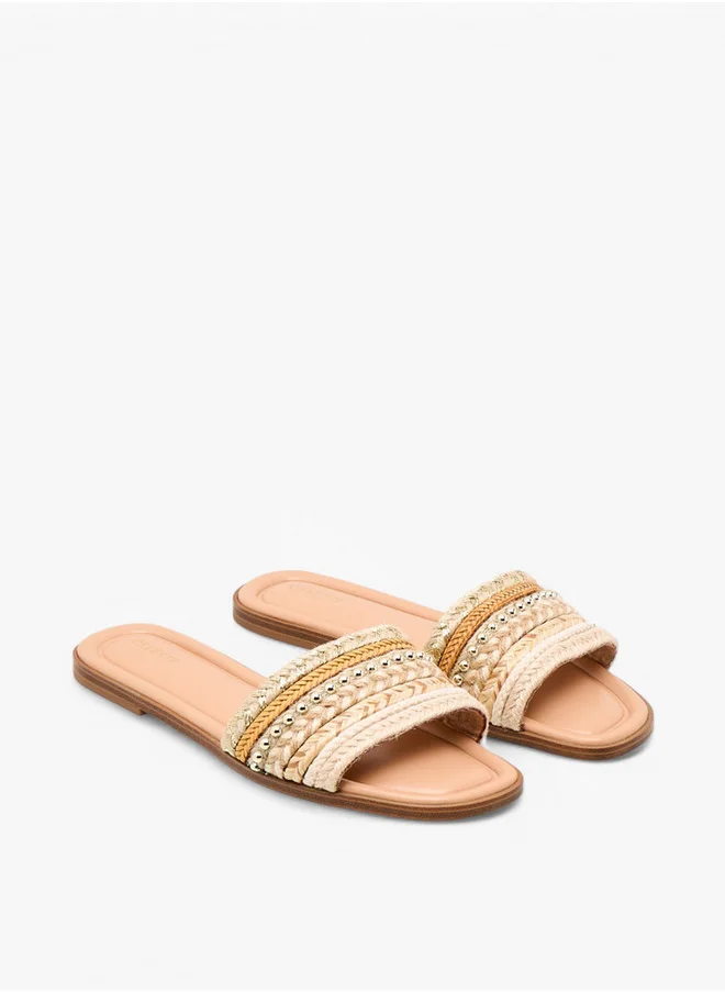 سيليست Women's Embellished Slip-On Flat Sandals