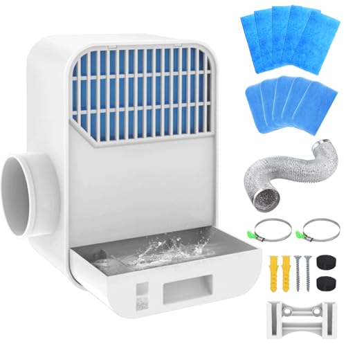 BYOFI Upgrade 3-in-1 Indoor Dryer Vent Kit, Dryer Vent Box for Electric Dryer Have ABS Screen Filter, Polyester Filter, Water Drawer System Triple Filtration, Proviide Polyester Filters Set&1 Hose - Image 1