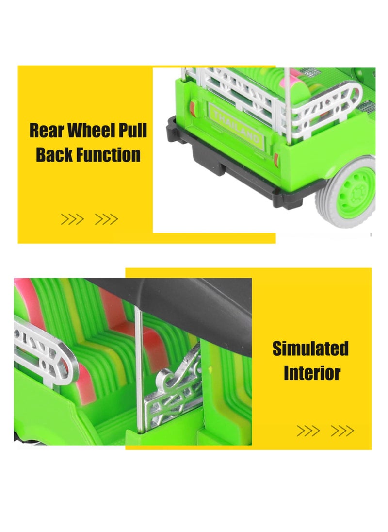 SYOSI - SYOSI Car Toys For Kids, Thailand Tuk Tuk Taxi Car Model Toy, Alloy Tricycle Toys for 3+ Kids Brithday Gifts Home Decor Collectible (Green) - Image 1