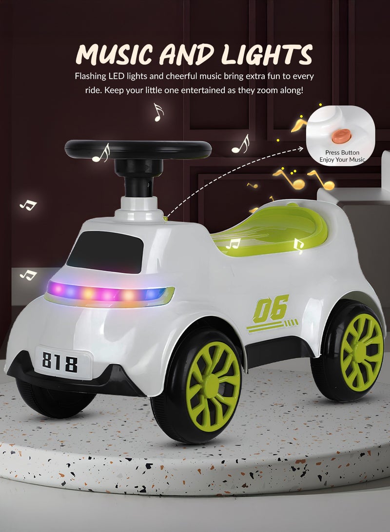 بيبي سيارة كروزو للأطفال، مزودة بأضواء وموسيقى ومساحة تخزين | سيارة دفع للأطفال | سيارة دفع للأطفال الصغار من عمر سنة إلى ثلاث سنوات، لون أخضر - Image 5