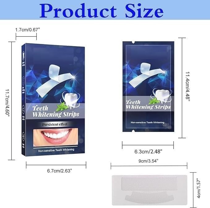 Suicune 14 PCS Teeth Whitening Strips, Effective Natural Bright White Tooth Whitening Strips Safe for Enamel Non-Sensitive Kits for Removing Tartar Smoking Coffee Tea Stain Brightening Peroxide Free Teeth - Image 4