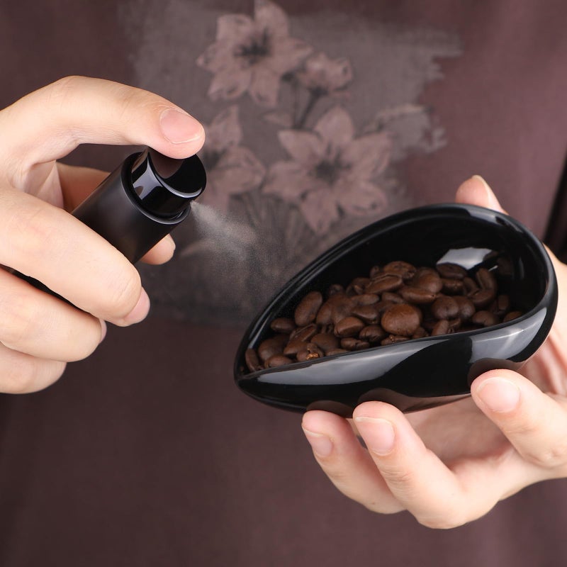 FEUNLEM Coffee Bean Dosing Cup and Spray Bottle Set - Ceramic Espresso Accessories Kit, 8ml Static Reducing Sprayer for Cafe, Home Use | Barista-Approved Dosing Tools (Black) - Image 3
