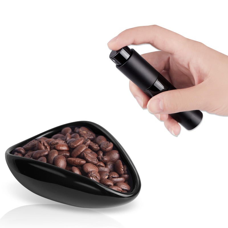 FEUNLEM Coffee Bean Dosing Cup and Spray Bottle Set - Ceramic Espresso Accessories Kit, 8ml Static Reducing Sprayer for Cafe, Home Use | Barista-Approved Dosing Tools (Black) - Image 1