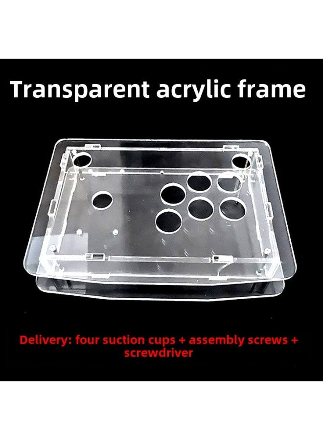 Transparent Rocker Shell Rocker Outer Frame Rocker Shell Arcade Frame Rocker DIY Accessories King Of Fighters Arcade-Product Color:Black Acrylic Frame With One-word Key Position  - Image 2