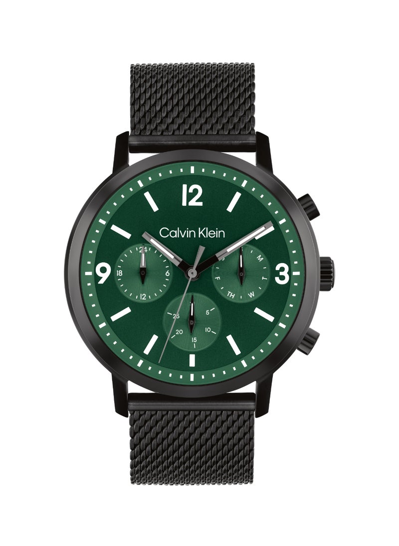 Round Analog Men's Green Case Watch - 25200440