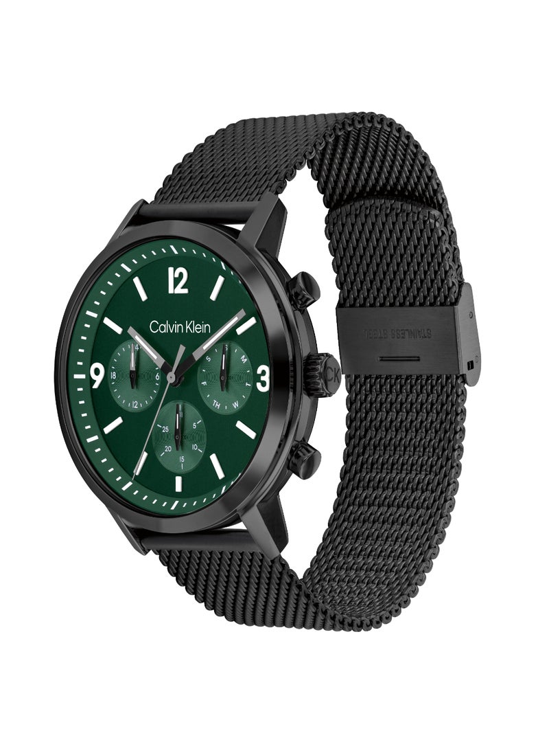 Round Analog Men's Green Case Watch - 25200440