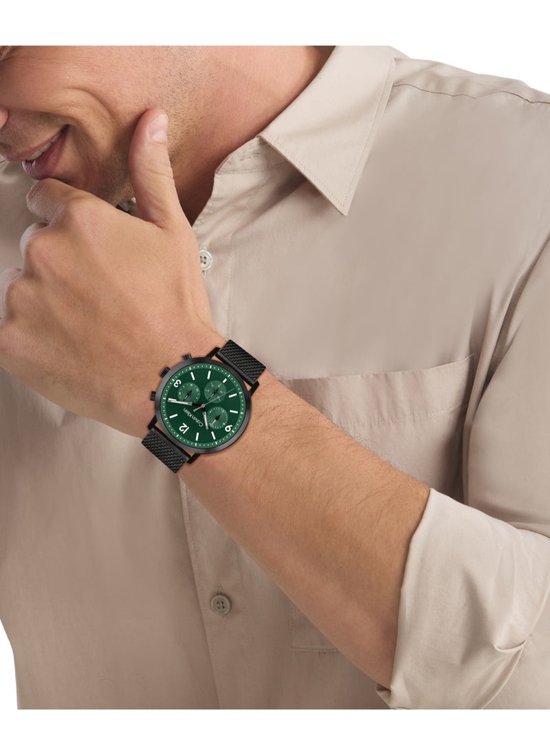 Round Analog Men's Green Case Watch - 25200440