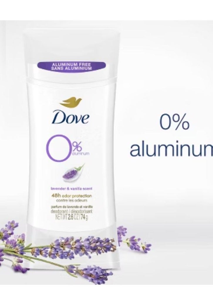Dove Beauty 0% Aluminum Lavender & Vanilla Women's Deodorant Stick