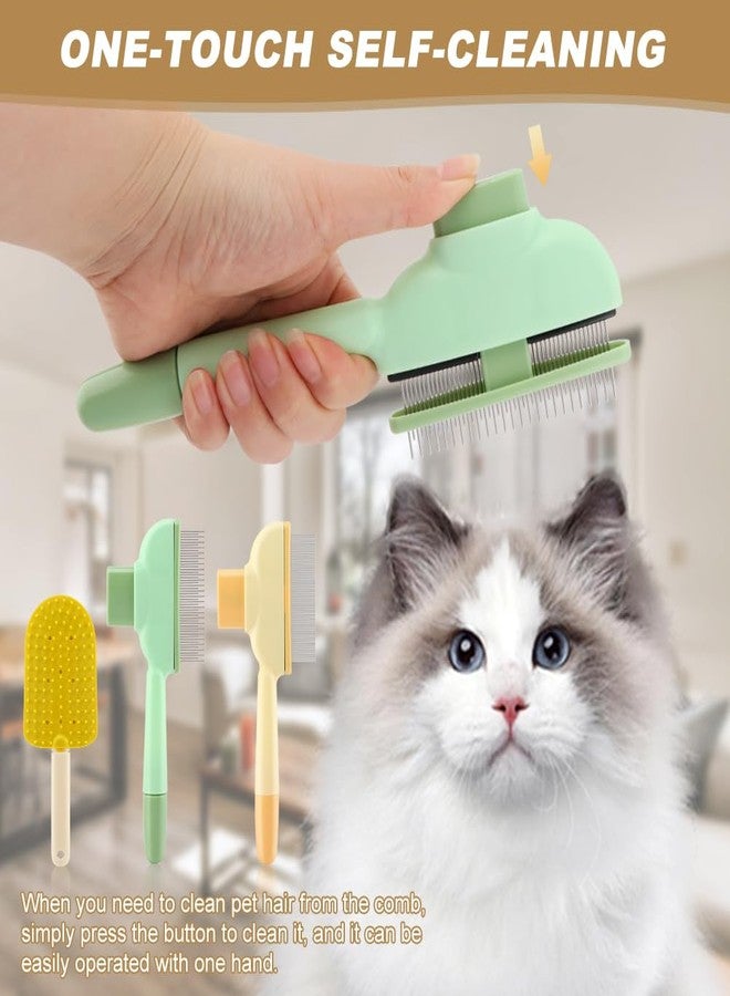 Ranjaner Pet Hair Removal Comb Flea Comb, 3 Pcs Long & Short Stainless Steel Teeth Deshedding Brush, Grooming Pet Hair, Cat Combs for Indoor Cats, Removal Tools - Image 4