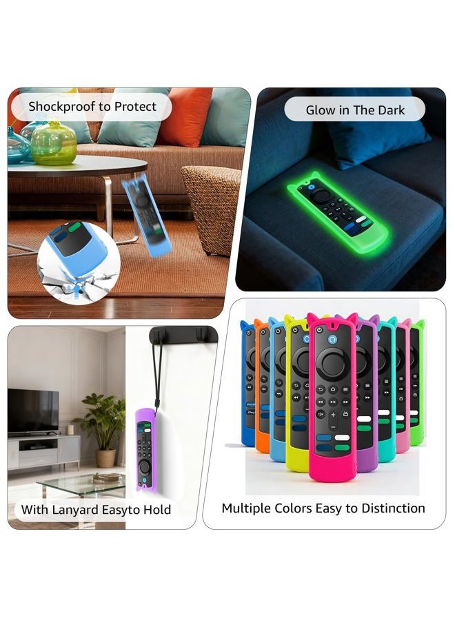 Wevove [3 Pack] Silicone Voice Remote 3rd gen Cover with Lanyard,Anti-Slip Soft Silicone Protective Controller Case Glow in The Dark - Image 4