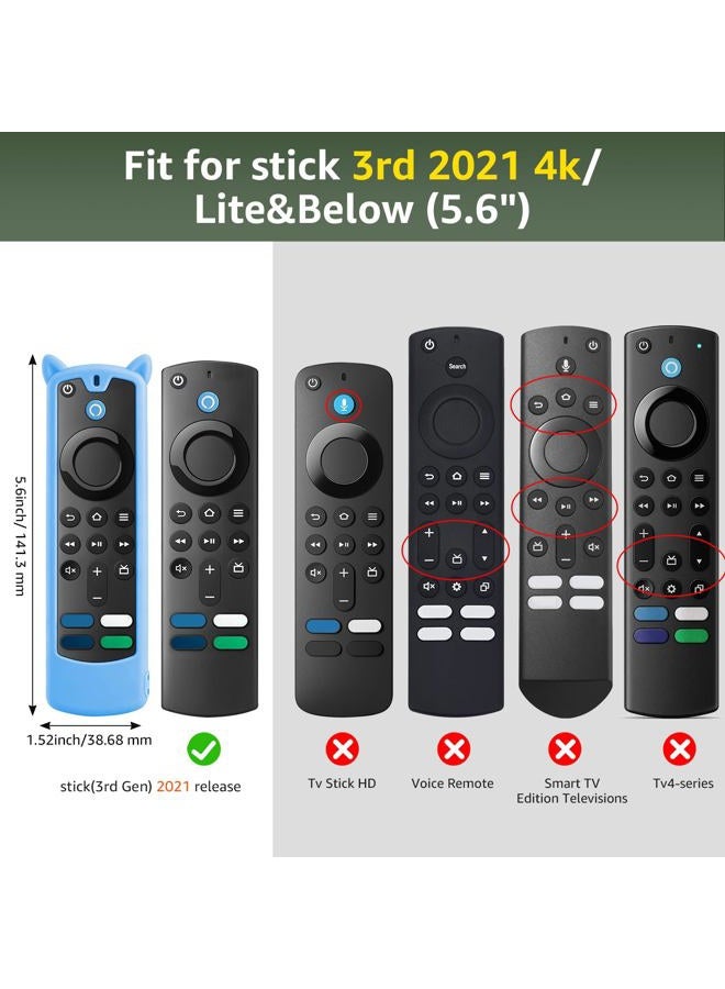 Wevove [3 Pack] Silicone Voice Remote 3rd gen Cover with Lanyard,Anti-Slip Soft Silicone Protective Controller Case Glow in The Dark - Image 2