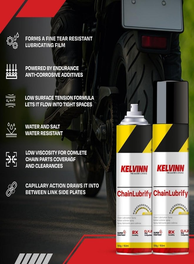 KELVINN Bike Chain Lube, 500ml- Durable, Tear & Noise-Reducing Lubricant for Rain & Corrosion Protection | Prevents Sling-off & Chain Breakage | Ensures Extended Chain Life - Gold - Image 3