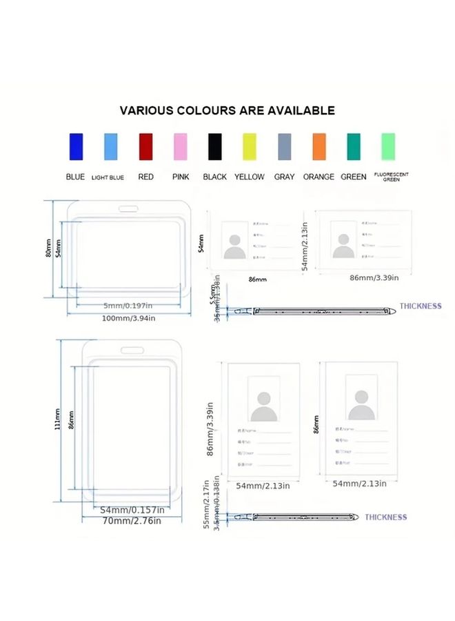 Grey Vertical Transparent ID Card Sleeves 5 Pack PP Double Sided Horizontal And Vertical Card Holders - Image 2