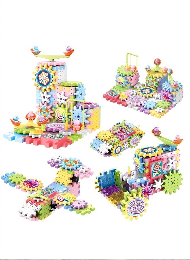 Variety of electric building blocks park gear rotating toy puzzle large particle puzzle set boys and girls 3-6 years old assembly  - Image 2