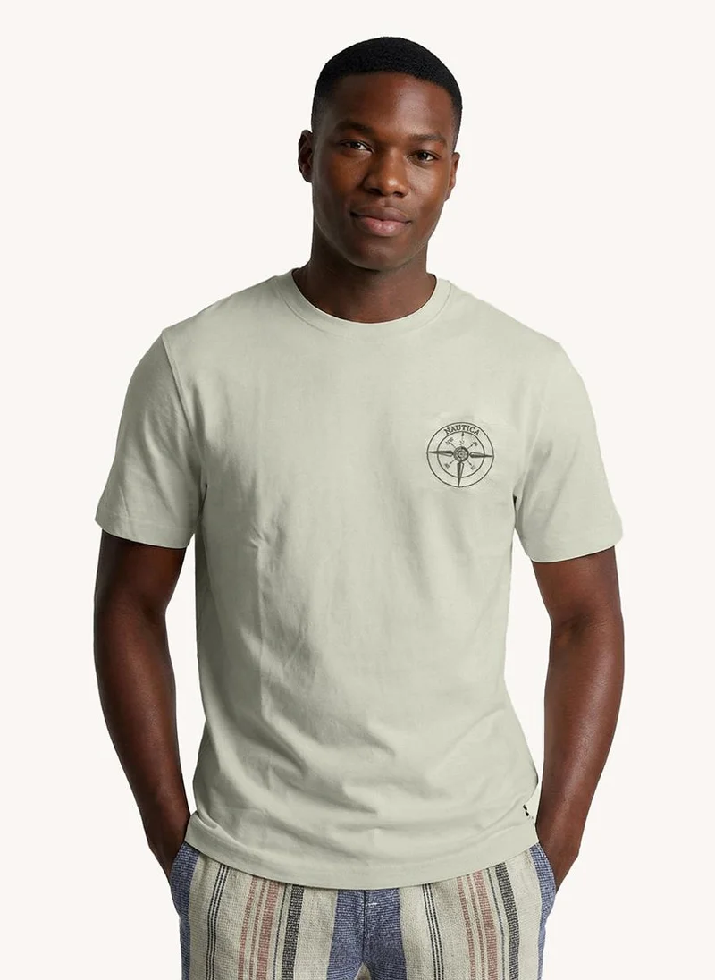 Men Regular Fit Short Sleeve Printed Cotton Blend T-Shirt for Everyday Casual Wear-White