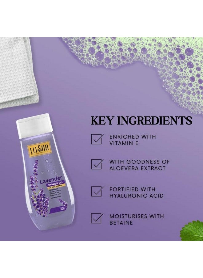 Elisha Lavender with Pink Lotus Shower Gel - 180ml (Pack of 2) Family Pack, Body Wash for Women & Men for Radiant Glow & Moisturised Skin, Suitable for All Skin Types - Image 4