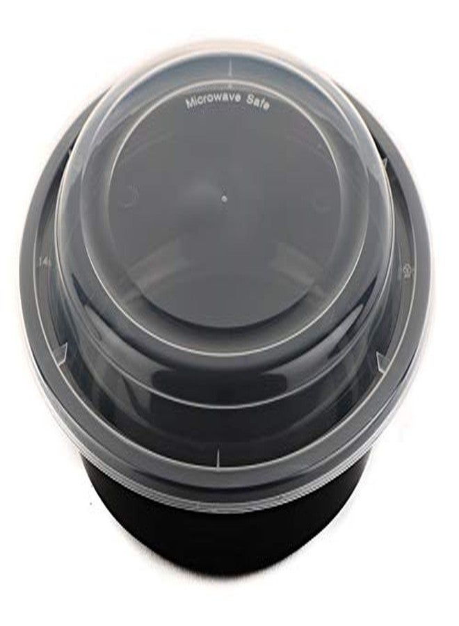 EcoQuality 32oz - 10 Count - Round Microwavable Plastic Meal Prep Containers with Lids - Food Storage Container - Certified BPA-Free, Stackable, Reusable Microwave, Dishwasher, Freezer Safe, Disposable (Black) - Image 1