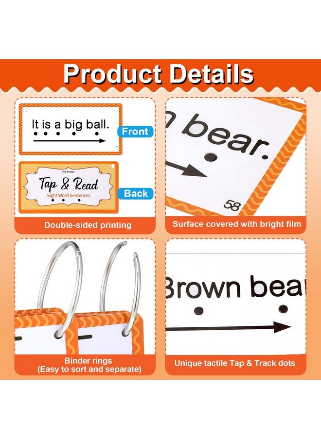 Junkin - 60 Pcs Sight Word Sentence Cards Kindergarten Flash Cards Preschool Kids Educational Word Flashcards For Early Childhood Education Sight Word Games Frequency Sight Word Sentences - Image 1