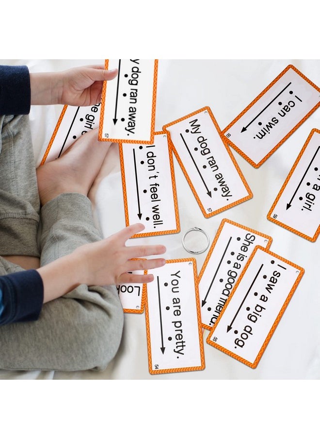 Junkin - 60 Pcs Sight Word Sentence Cards Kindergarten Flash Cards Preschool Kids Educational Word Flashcards For Early Childhood Education Sight Word Games Frequency Sight Word Sentences - Image 1