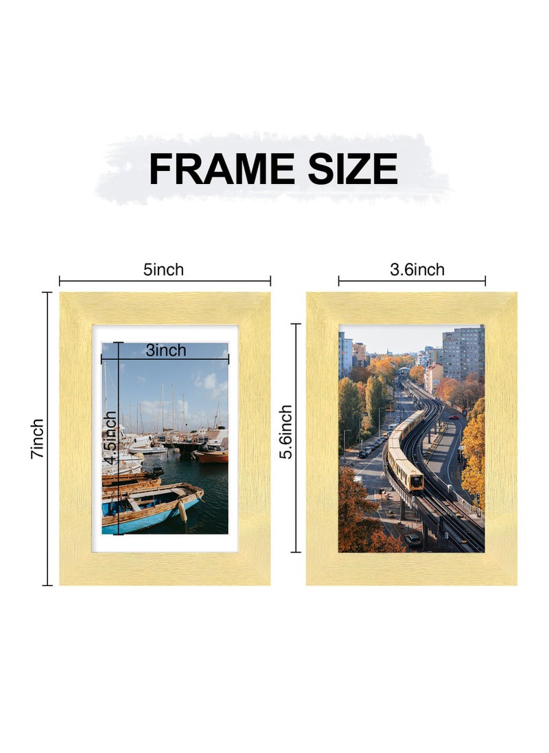 Vittanly 4x6 Gold Picture Frames Set of 9  Display 3.5x5 Pictures with Mat or 4x6 without Mat  Collage Frames for Wall or Tabletop  Perfect for Home D?cor (Gold  4x6)