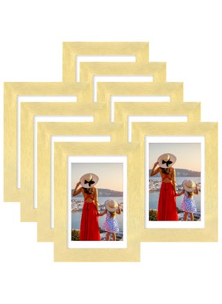 Vittanly 4x6 Gold Picture Frames Set of 9  Display 3.5x5 Pictures with Mat or 4x6 without Mat  Collage Frames for Wall or Tabletop  Perfect for Home D?cor (Gold  4x6) - pzsku/ZF6D105C7C1C16A6B4E1DZ/45/1749718378/8536386d-8cac-4645-be97-a5bb4f867275