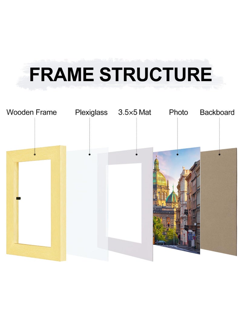 Vittanly 4x6 Gold Picture Frames Set of 9  Display 3.5x5 Pictures with Mat or 4x6 without Mat  Collage Frames for Wall or Tabletop  Perfect for Home D?cor (Gold  4x6)