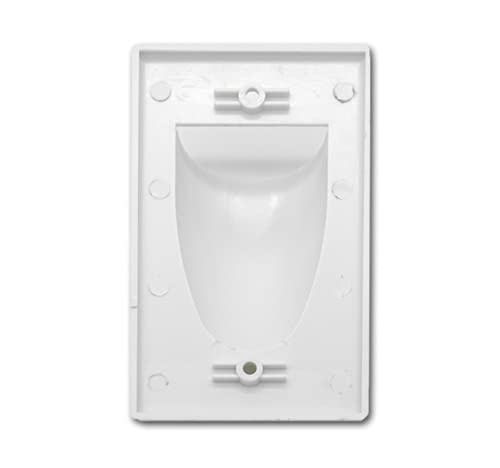 Halokny 2 Pack Single Gang Recessed Multimedia Bundled Cable Wall Plate Face Plate Panel, White(2 Pack 1-Gang Wall Plate) - Image 5