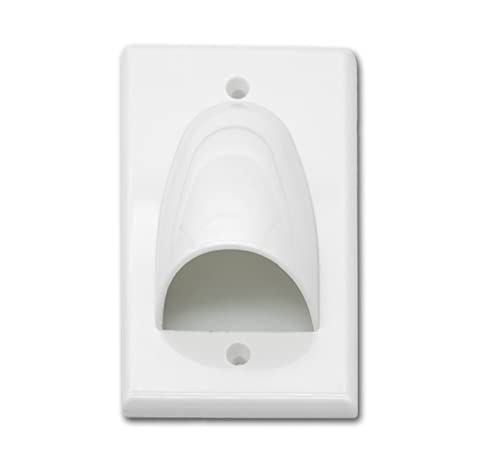 Halokny 2 Pack Single Gang Recessed Multimedia Bundled Cable Wall Plate Face Plate Panel, White(2 Pack 1-Gang Wall Plate) - Image 4