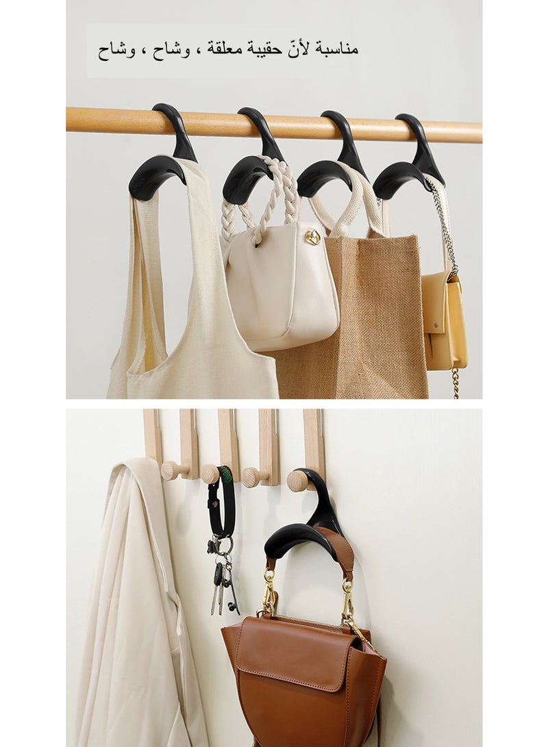 5 pack Bag hook arch hanging bag rack bag strap non deformable jewelry rack entrance hat scarf storage rack black  - Image 2