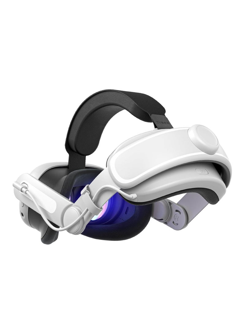 شريط رأس مع بطارية لـ Meta Quest 3، شريط بديل مريح 6000 مللي أمبير متوافق مع ملحقات Oculus Quest 3، جهاز عرض الواقع الافتراضي قابل للضبط بتصميم قابل للطي لفترات طويلة من اللعب. - Image 1