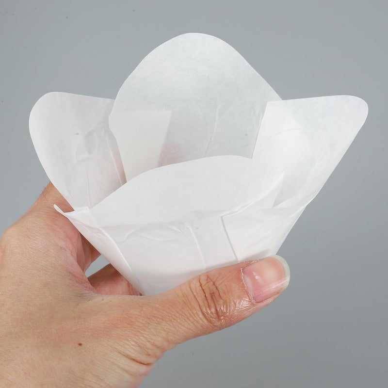 TIDTALEO Lotus Style Cupcake Liners Muffin Baking Cups Medium Size Greaseproof Paper Baking Wrappers for Party Wedding and Home Use 100pcs - Image 5