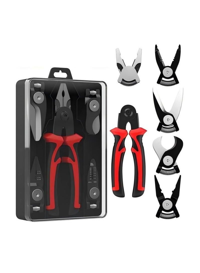 EzzySo 5 IN 1 Multifunctional Replaceable Electrician Pliers Wire Stripping Pliers Wire Cutting Stripper Wire Crimp Pliers Special Tools Electricians  - Image 1