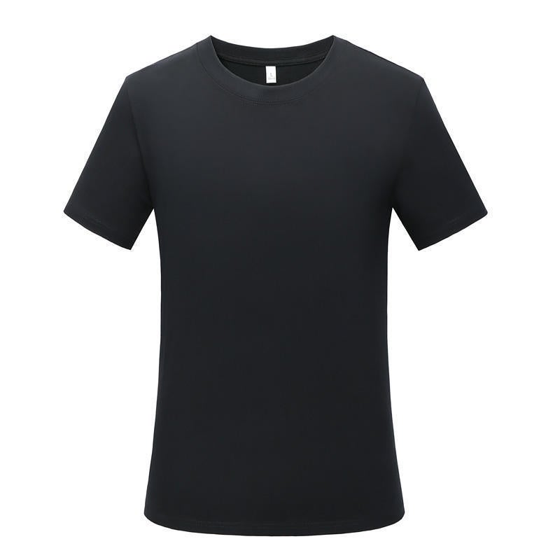 Summer Pure Cotton Work Clothes With Logo Printing, Men'S And Women'S Round-Neck Cultural Shirts, Class Uniforms With Printed Text, Short-Sleeved Advertising Shirts, Blank Shirts - Image 1