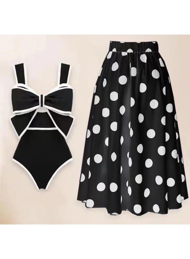 Generic And Bikini Two-piece Skirt Conservative One-piece Swimsuit Women's Wholesale-Color:Black Dress And Black Skirt Suit-Size:L  - Image 1